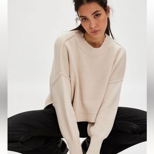 Free People Easy Street Crop Pullover 
Large | Pearl